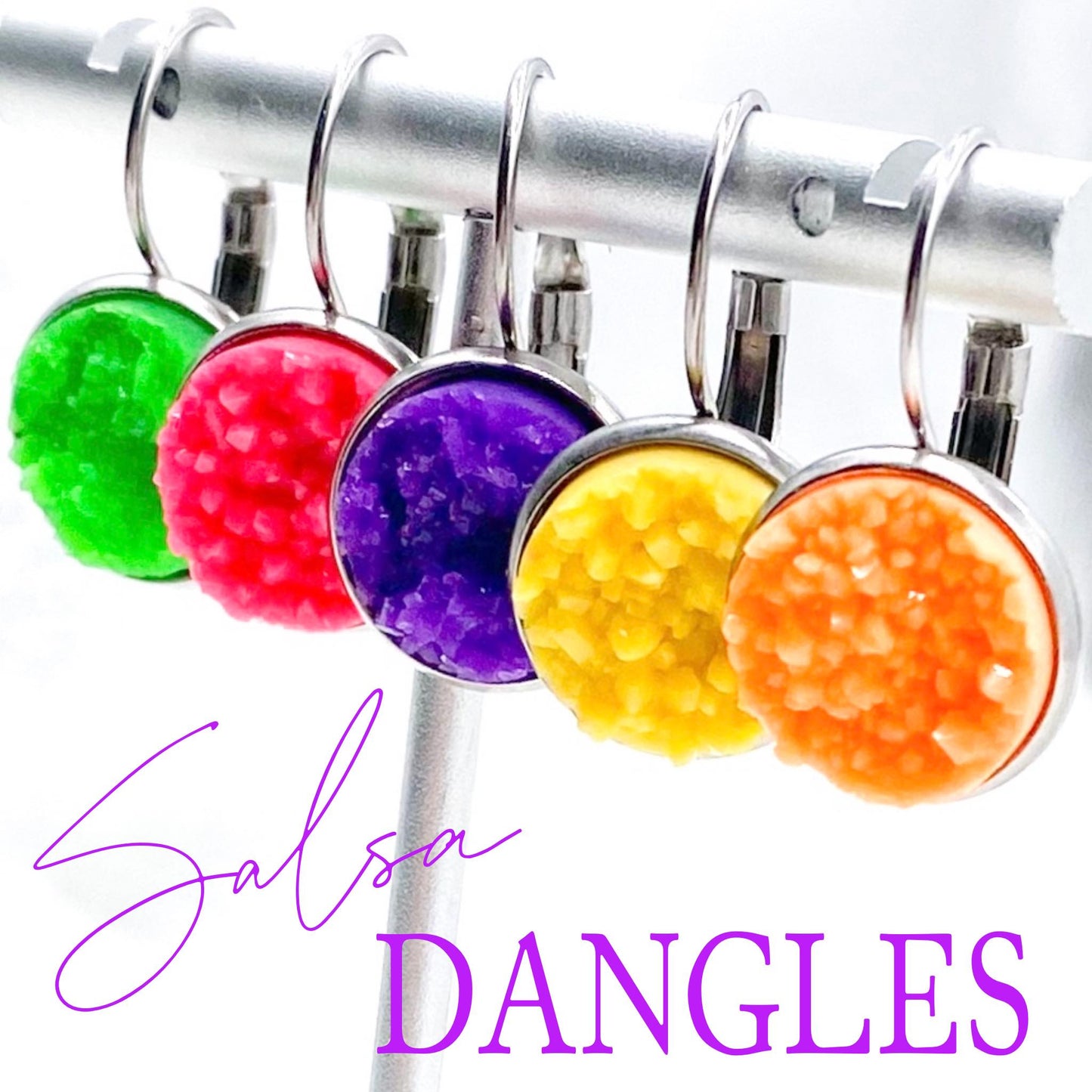 Salsa Round Dangles -Summer Earrings by Doohickies Wholesale