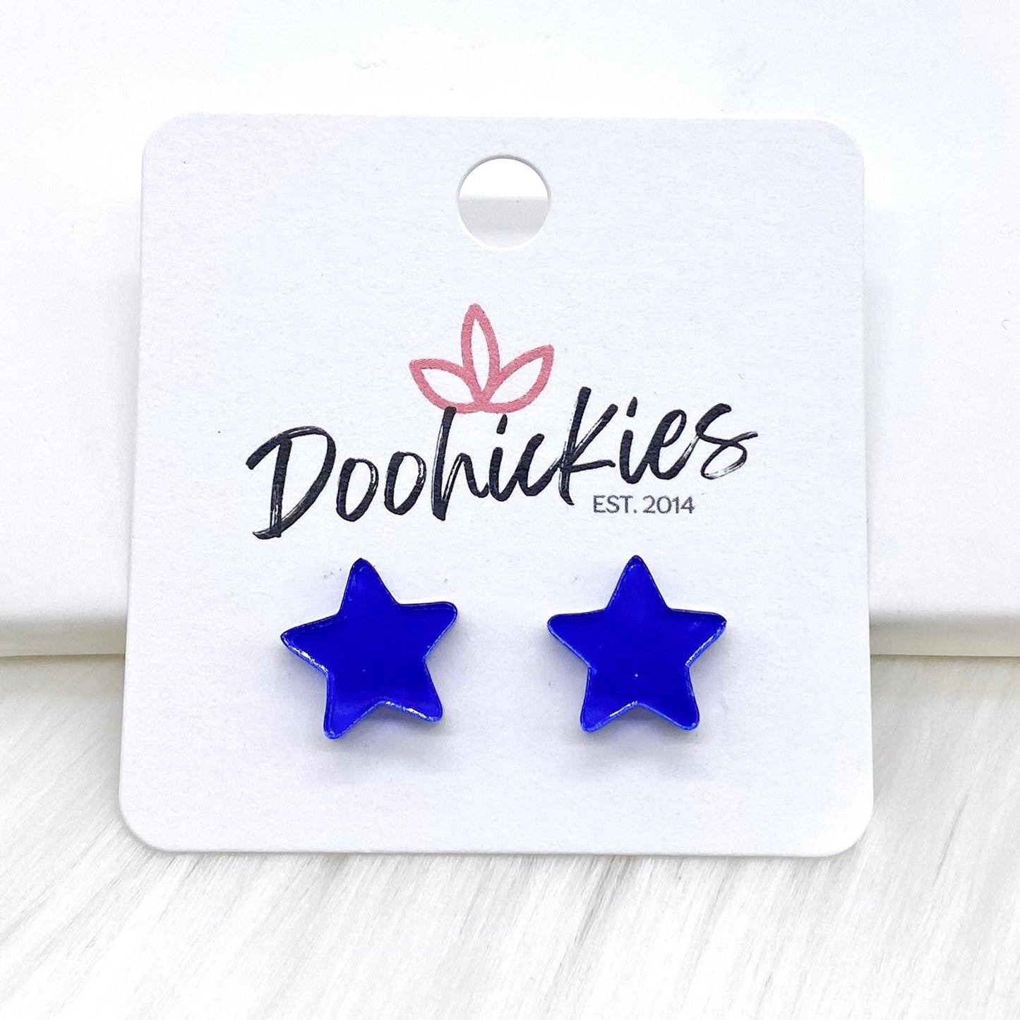 12mm Mirror Stars -Patriotic Earrings by Doohickies Wholesale