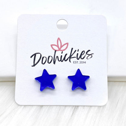 12mm Mirror Stars -Patriotic Earrings by Doohickies Wholesale