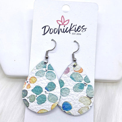 1.5" Watercolor Floral Mini Collection (Leather) -Earrings by Doohickies Wholesale