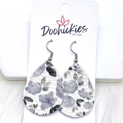 1.5" Shades of Grey Mini Collection (Leather) -Earrings by Doohickies Wholesale