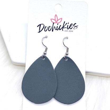 1.5" Shades of Grey Mini Collection (Leather) -Earrings by Doohickies Wholesale