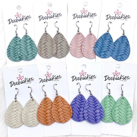 1.5" Pastel Braided Itty Bitties -Earrings by Doohickies Wholesale