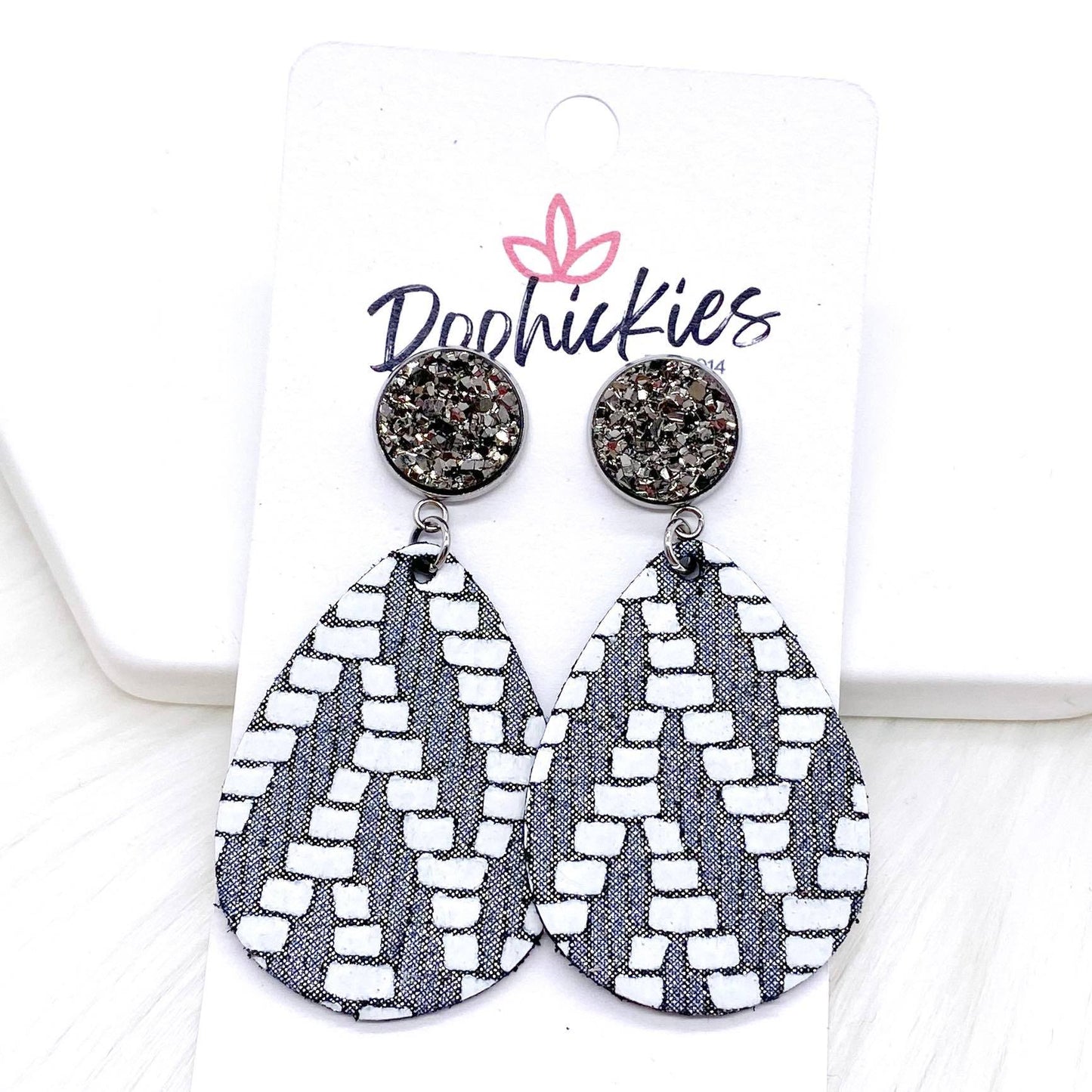 2" Metallic Chevron Dangles -Earrings by Doohickies Wholesale