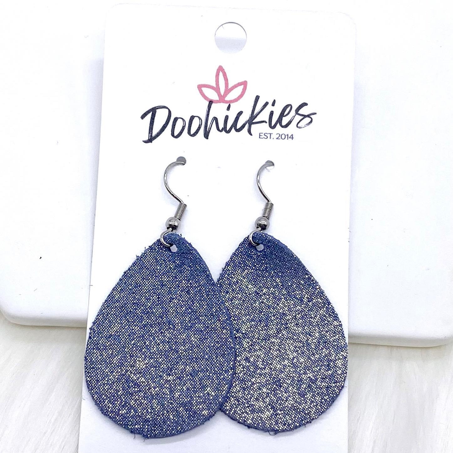 1.5" Sparkles Floral Mini Collection (leather) -Earrings by Doohickies Wholesale