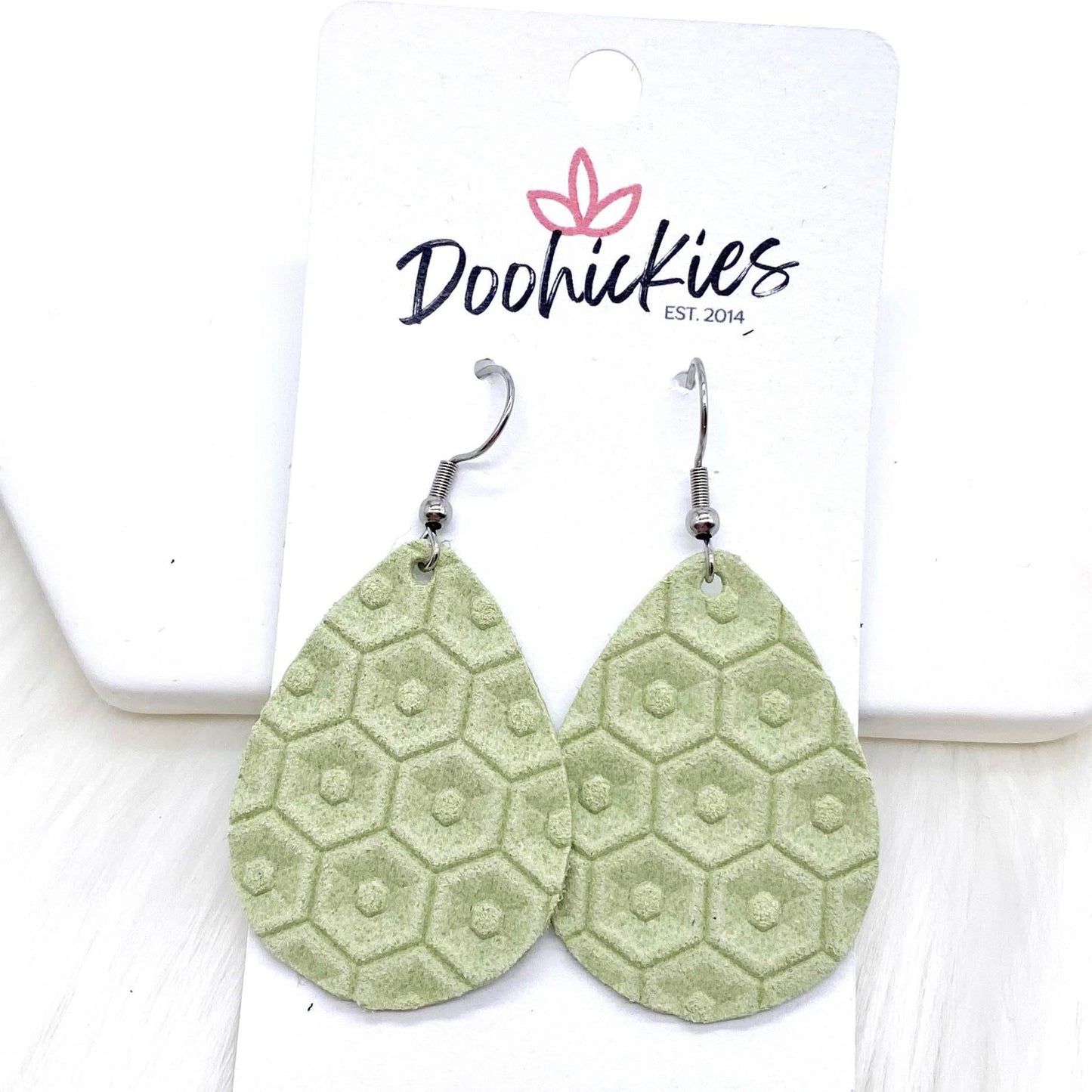 1.5" Sparkles Floral Mini Collection (leather) -Earrings by Doohickies Wholesale