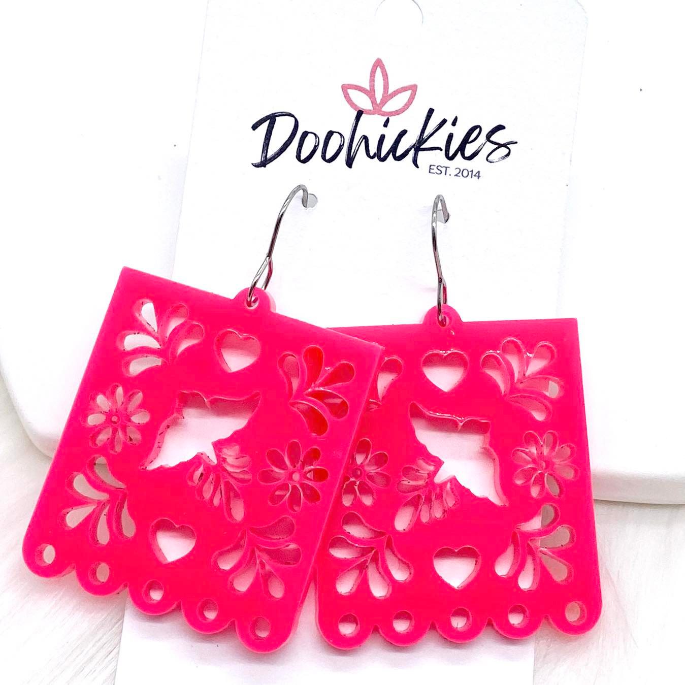 1.5" Papel Picado -Cinco de Mayo Earrings by Doohickies Wholesale