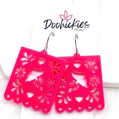 1.5" Papel Picado -Cinco de Mayo Earrings by Doohickies Wholesale