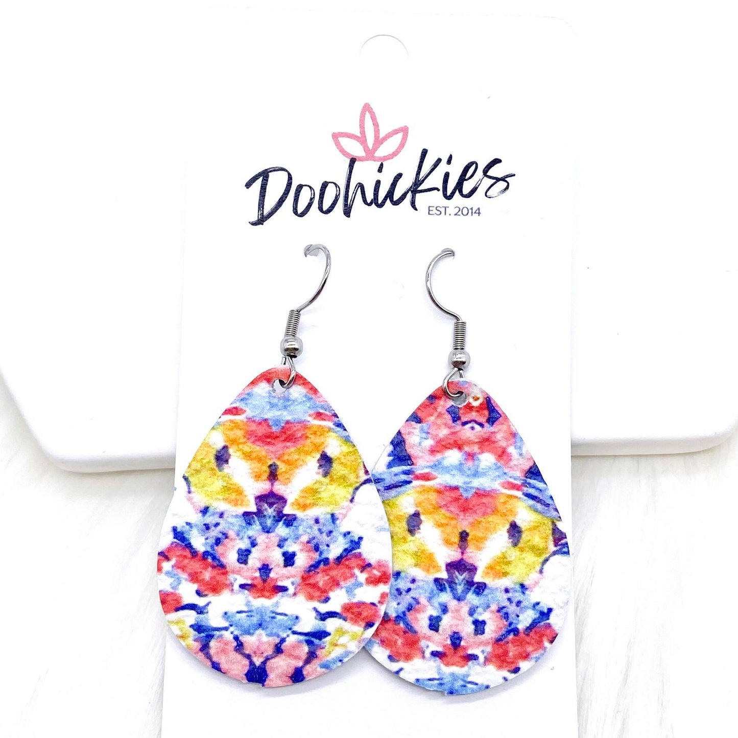 1.5" Floral Mini Collecion (leather) -Earrings by Doohickies Wholesale