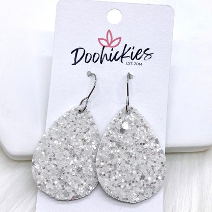 1.5" Chunky USA Glitter Itty Bitties -Patriotic Earrings by Doohickies Wholesale