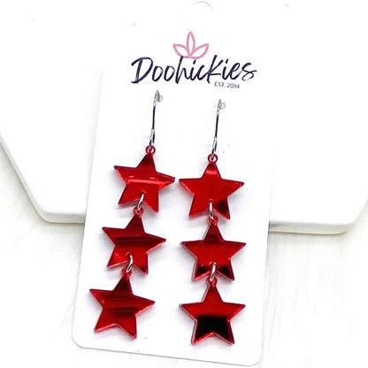 2.25" Liberty Star Patriotic Acrylics -Patriotic Earrings by Doohickies Wholesale