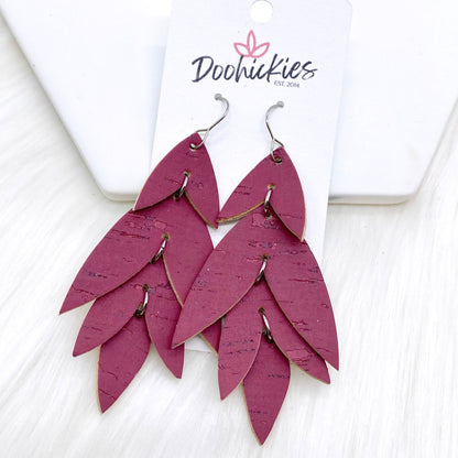 3" Blushing Beauty Lilli Belles - Cork Earrings by Doohickies Wholesale