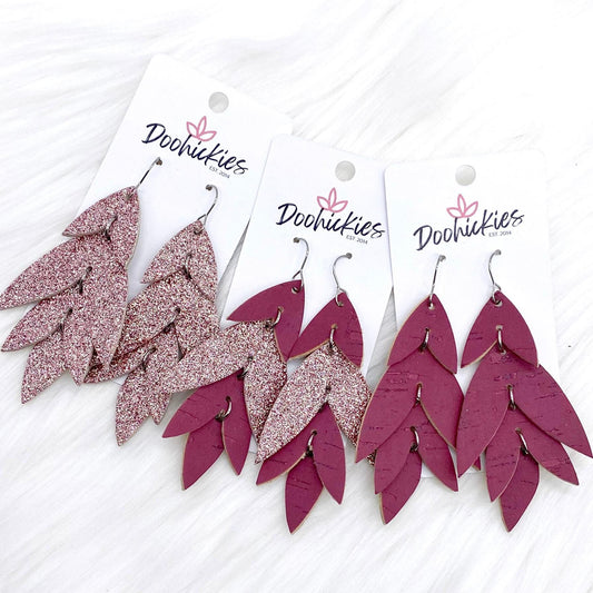 3" Blushing Beauty Lilli Belles - Cork Earrings by Doohickies Wholesale