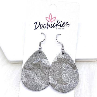 1.5" Camo Shimmer Itty Bitty Collection -Earrings by Doohickies Wholesale