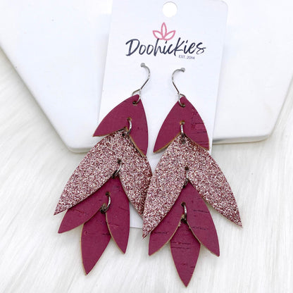 3" Blushing Beauty Lilli Belles - Cork Earrings by Doohickies Wholesale