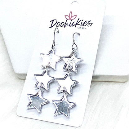 2.25" Liberty Star Patriotic Acrylics -Patriotic Earrings by Doohickies Wholesale