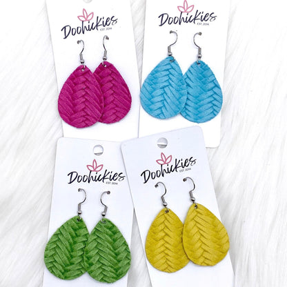 1.5" Bright Braided Itty Bitties -Summer Earrings by Doohickies Wholesale