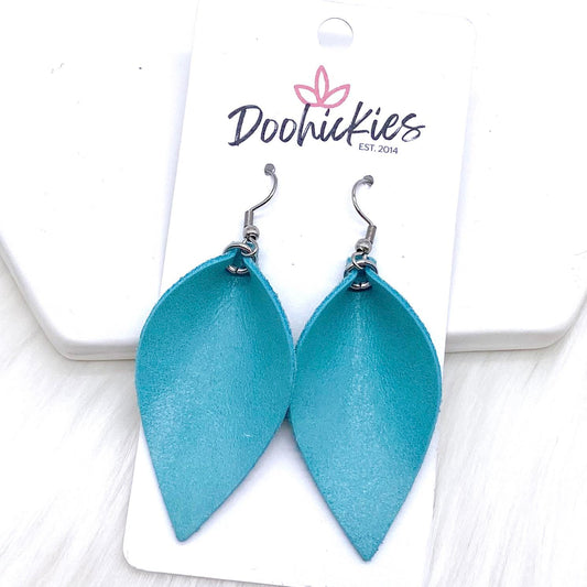 2" Mint Riviera Petals (Smaller Version) -Earrings by Doohickies Wholesale