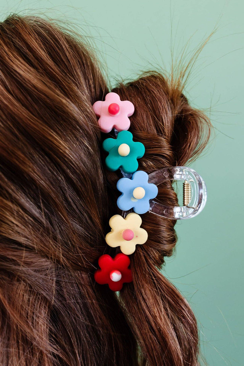 Multicolour Flowers Cute Hair Claw Clip by Threaded Pear