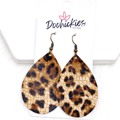 Leopard Teardrops -Earrings by Doohickies Wholesale