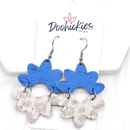 2.5" Summer Linen & Nude Leopard Blossoms -Summer Earrings by Doohickies Wholesale