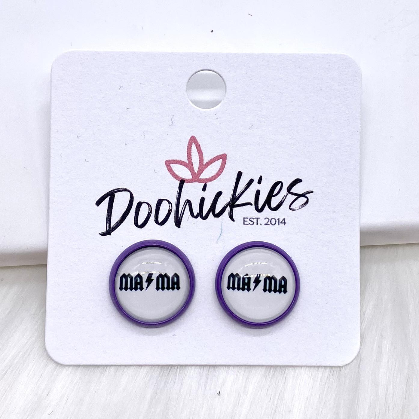 12mm Rainbow Mama Singles -Earrings by Doohickies Wholesale