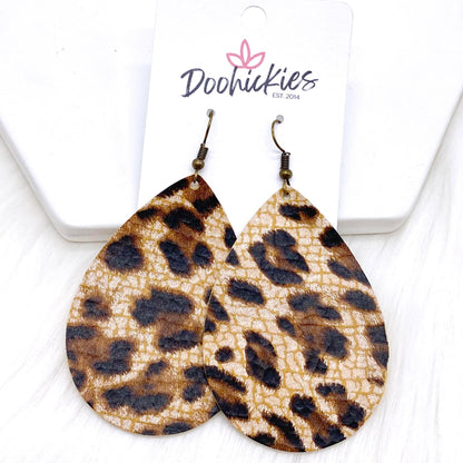 Leopard Teardrops -Earrings by Doohickies Wholesale