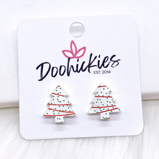 15mm Festive Tree Studs -Earrings by Doohickies Wholesale