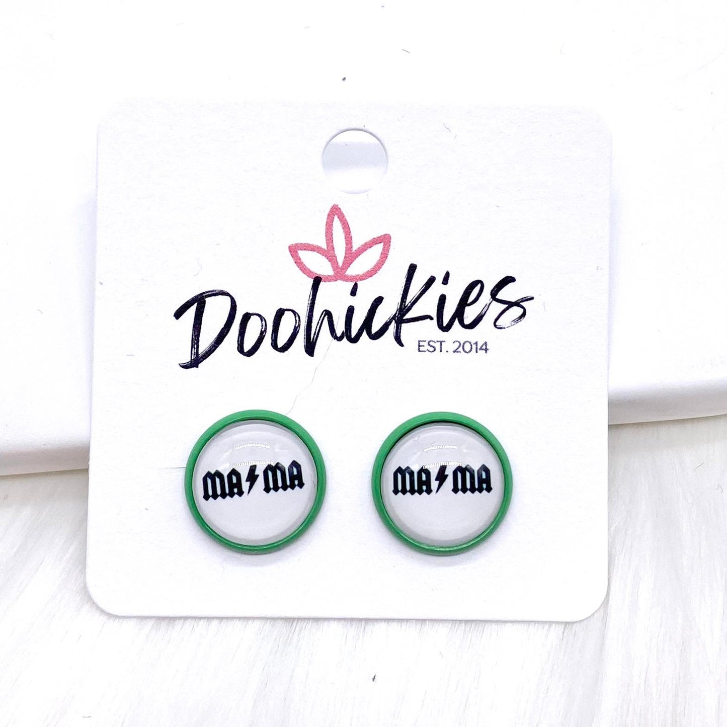 12mm Rainbow Mama Singles -Earrings by Doohickies Wholesale