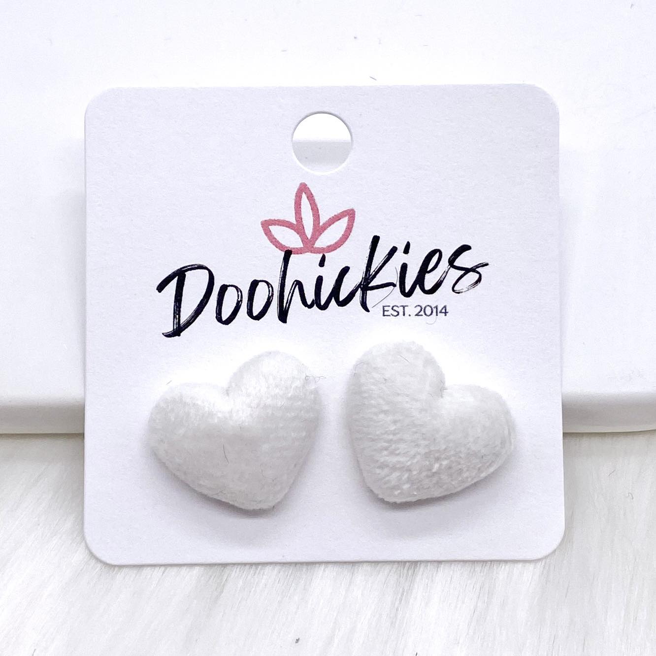 14mm Velvet Valentine Hearts -Earrings by Doohickies Wholesale