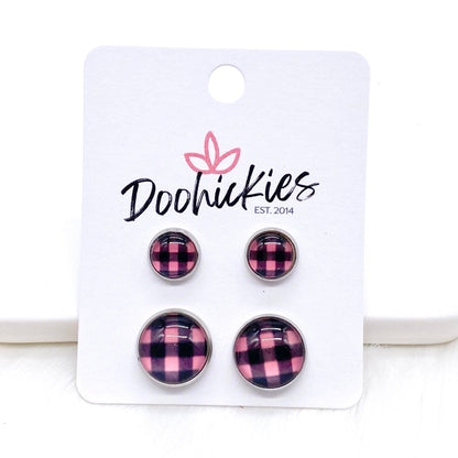 Valentine Buffalo Plaid Mommy & Me Sets -Earrings by Doohickies Wholesale