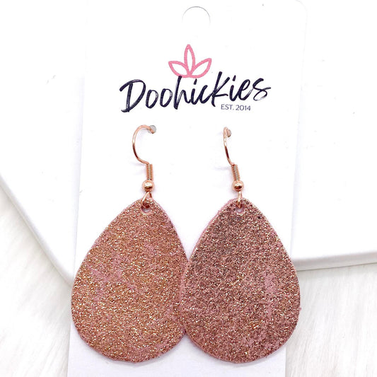 Rose Gold Vintage Crackle Teardrops -Earrings by Doohickies Wholesale