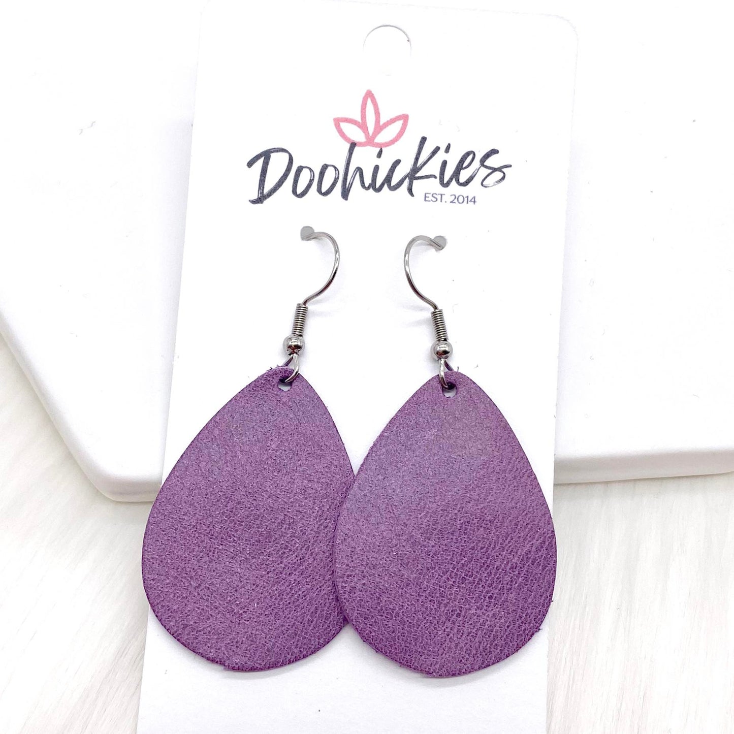 1.5" Ditsy Flowers Mini Collection (Leather) -Earrings by Doohickies Wholesale