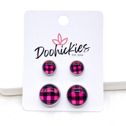 Valentine Buffalo Plaid Mommy & Me Sets -Earrings by Doohickies Wholesale