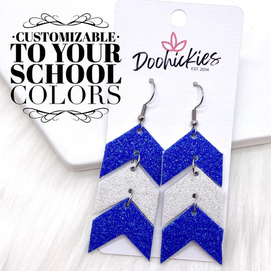 2.5" Custom School Spirit Glitter Mini Arrows -Earrings by Doohickies Wholesale