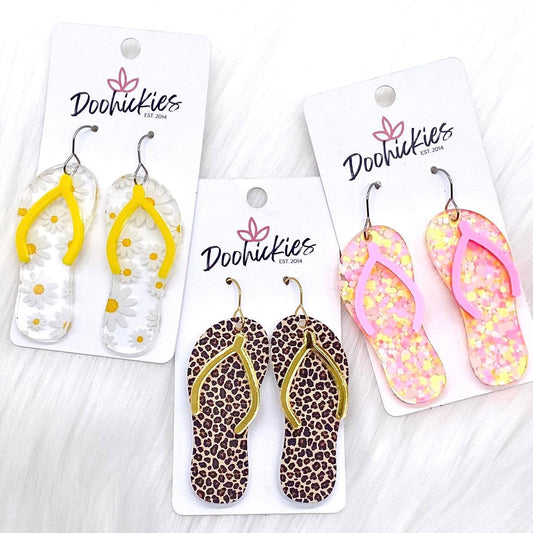 2.25" Flip Flop Acrylics -Summer Earrings by Doohickies Wholesale