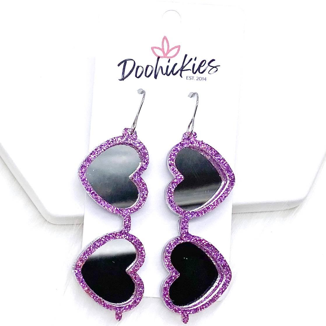 2.5" Heart Sunnies -Summer Earrings by Doohickies Wholesale