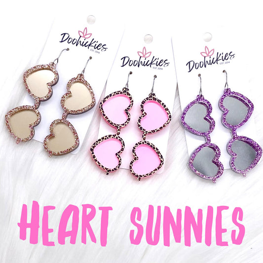 2.5" Heart Sunnies -Summer Earrings by Doohickies Wholesale