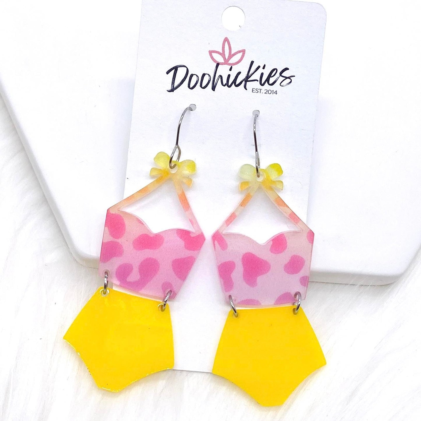 2.5" The Nancy Tankini Acrylics -Summer Earrings by Doohickies Wholesale