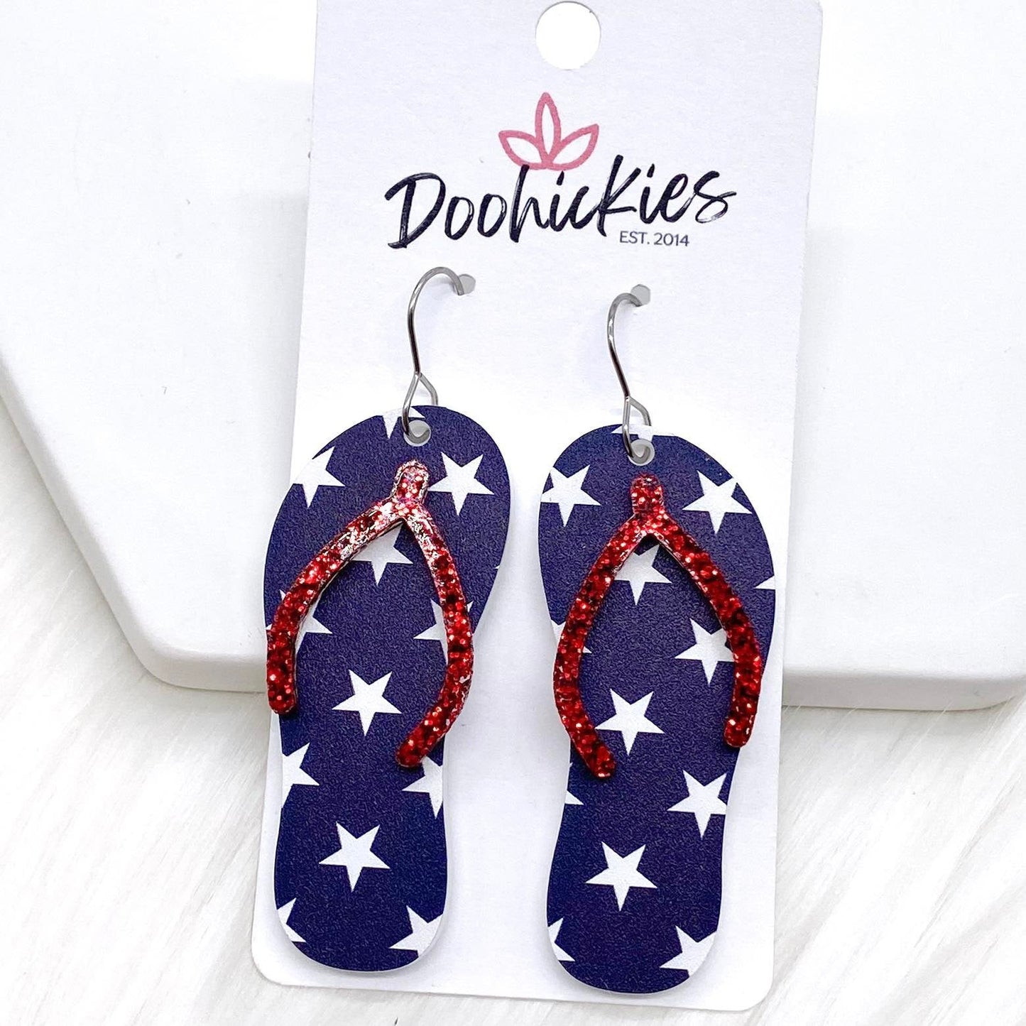 The Americana Mini Acrylic Collection - Patriotic Earrings by Doohickies Wholesale