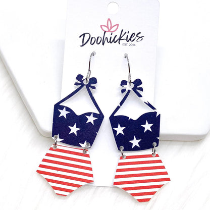 The Americana Mini Acrylic Collection - Patriotic Earrings by Doohickies Wholesale