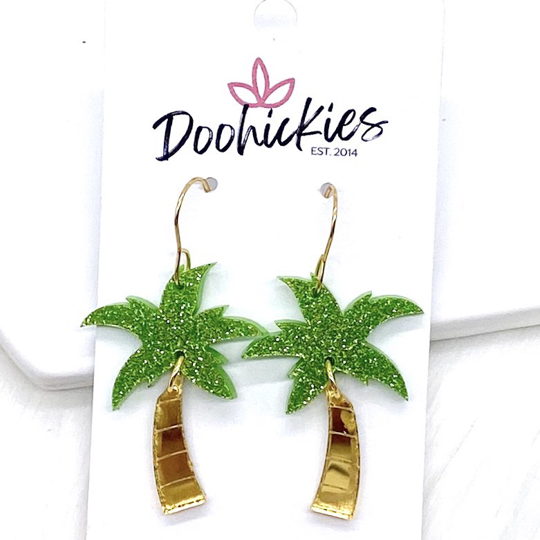 1.5" Palm Tree Acrylics -Summer Earrings by Doohickies Wholesale