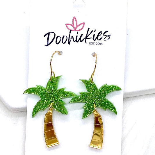 1.5" Palm Tree Acrylics -Summer Earrings by Doohickies Wholesale