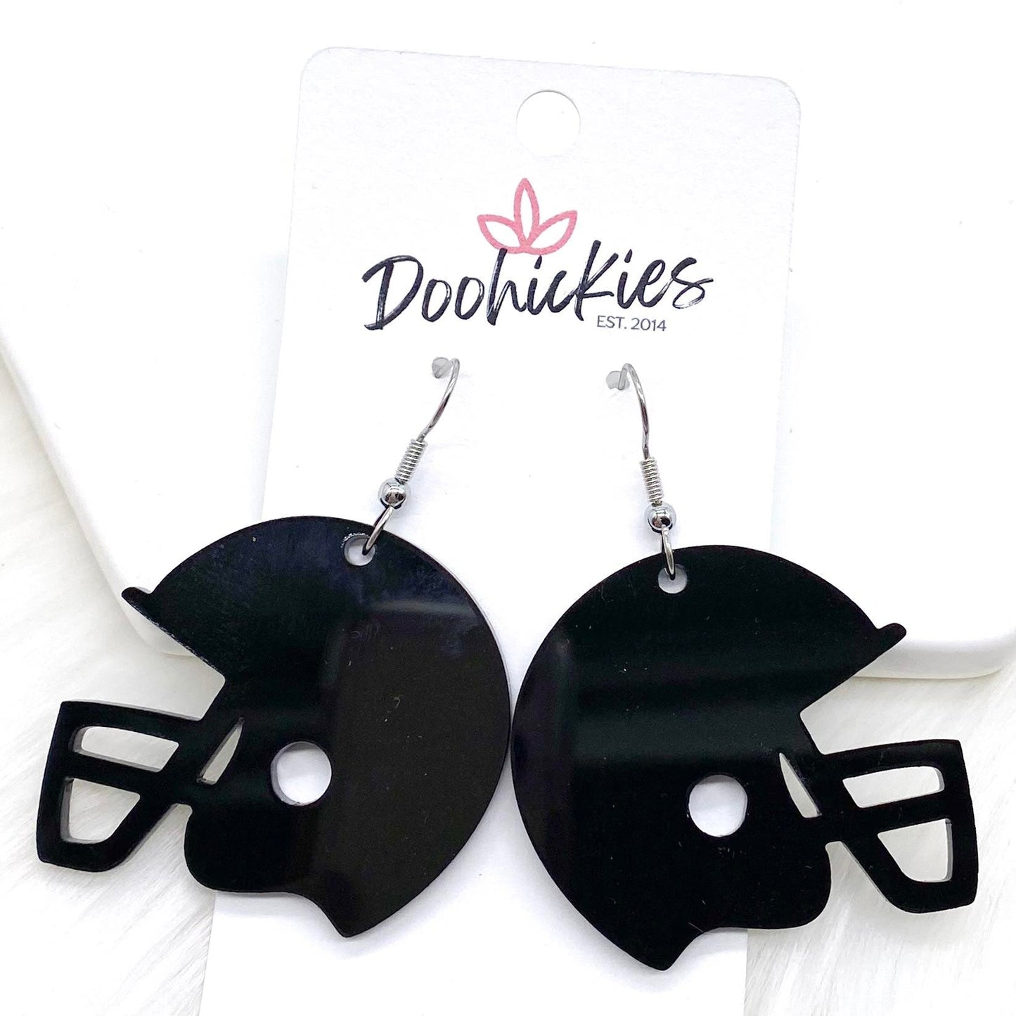 1.5" Custom Solid Acrylic Spirit Helmets -Sports Earrings by Doohickies Wholesale