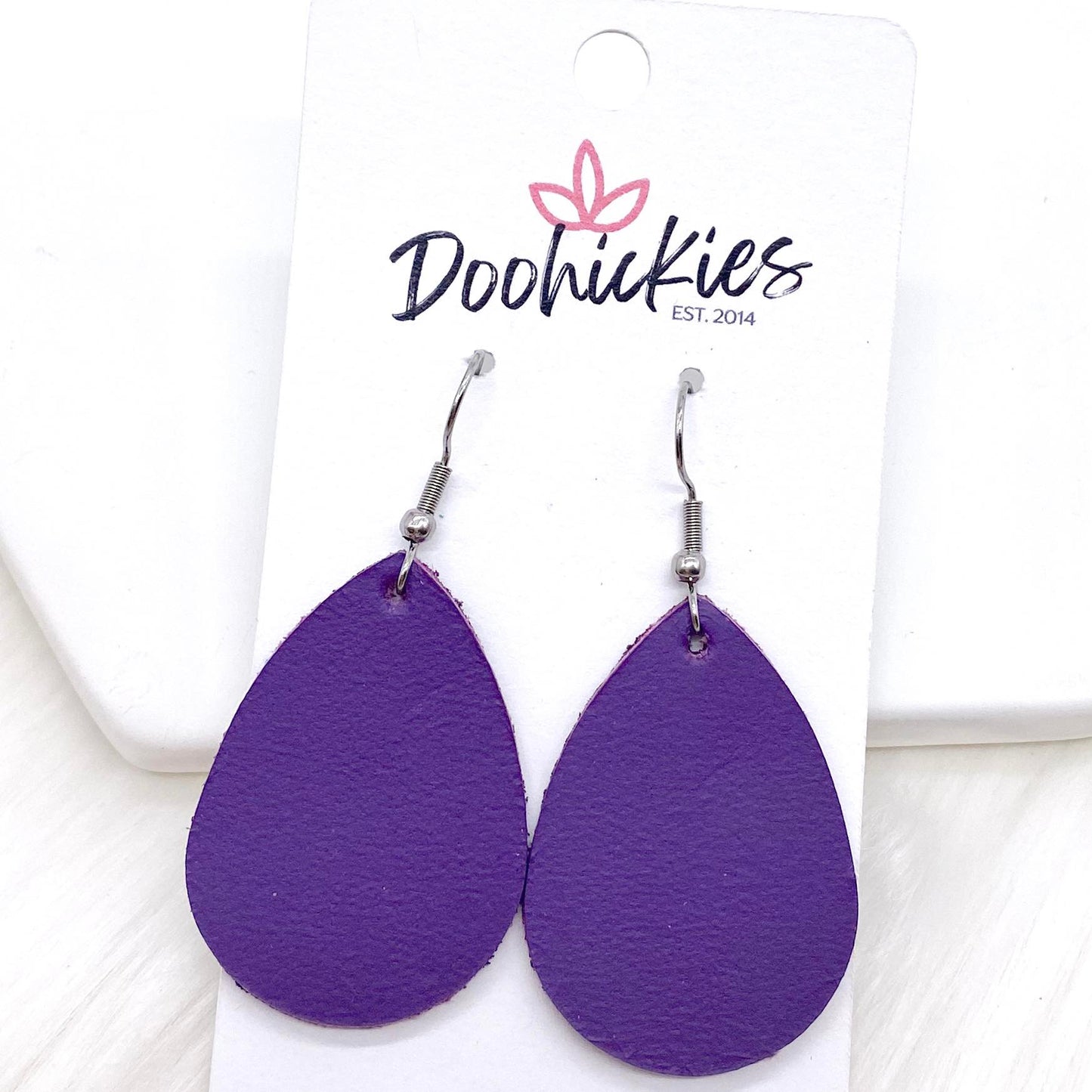 1.5" Pretty Purple Floral Mini Collection -Earrings by Doohickies Wholesale