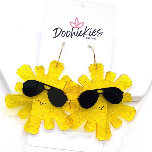 2" Cool Sun Acrylics -Summer Earrings by Doohickies Wholesale