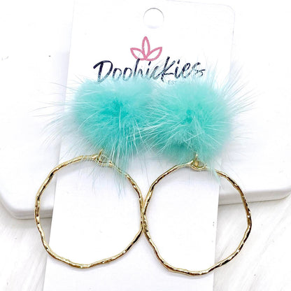 2" Puff & Round Hoopies- Summer Earrings by Doohickies Wholesale