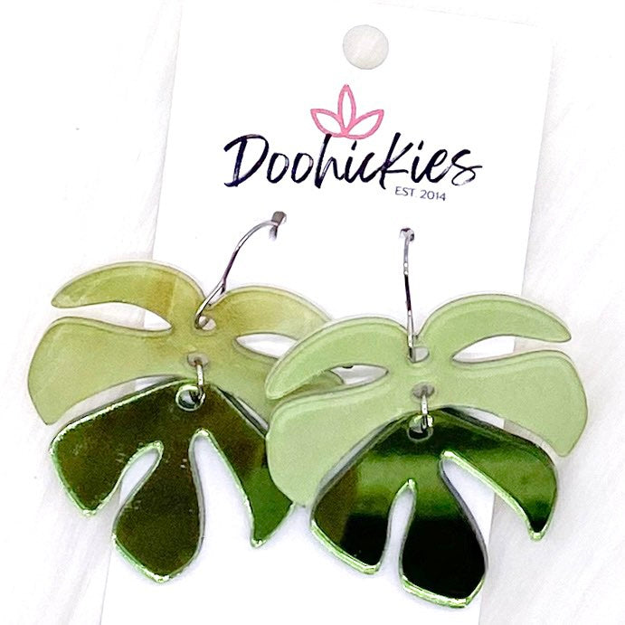 1.5" Palm Leaf Acrylics -Summer Earrings by Doohickies Wholesale