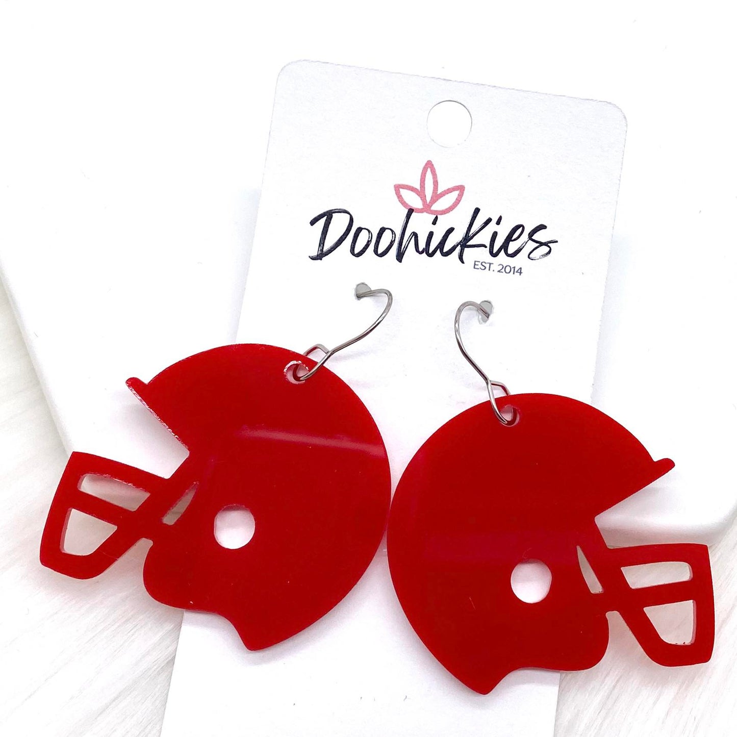 1.5" Custom Solid Acrylic Spirit Helmets -Sports Earrings by Doohickies Wholesale