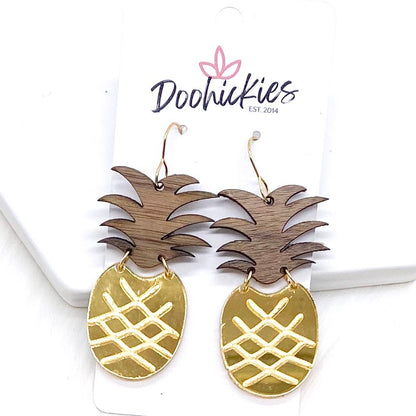 2" Pineapple Acrylics -Summer Earrings by Doohickies Wholesale